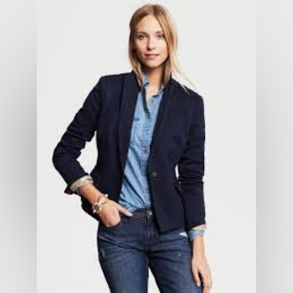 Banana Republic HERITAGE NAVY ONE-BUTTON BLAZER True Navy size 8